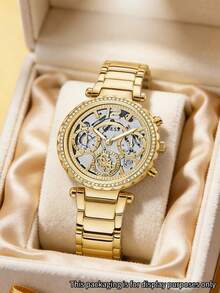 GUESS 女士银色多功能手表 GW0403L1/GW0403L2/GW0403L3/GW0484L1/GW0484L2 - 金色 - 查看 3