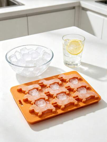 1pc Silicone Dog-Shaped Ice Tray, Creative Puppy Ice Cube Tray, Ice Mold, Reusable Ice Storage Box, Easy To Clean, Suitable For Beverages, Kitchens, Restaurants, Party Supplies, Essential Ice-Making Kit, Summer Must-Have.