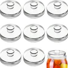 4 piezas/10 piezas Pesos de vidrio para fermentación con asa de agarre fácil, adecuados para tarros de boca ancha, tarros de especias, utensilios de cocina, tapas de recipientes de almacenamiento hermético, fermentación de queso - Ver 16
