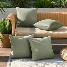 MIULEE - Juego de fundas de almohada decorativas para exteriores de lo impermeables para jardín tienda de campaña balcón sá estilo granja 0x0 cm gris - Gris verde - Ver 4