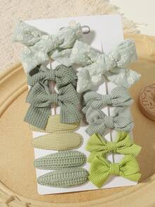 12pcs Multicolor Ditsy Floral Bow Hair Clips, Suitable For All Seasons And Birthday Outfits - Mixed color - View 15