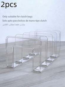 1pc/2pcs/3pcs/4pcs Optional Quantity Transparent Bag Storage Pouches, Compartment Storage Bags, Detachable Closet Shelves, Suitable For Bedroom, Bathroom, Office; Practical Bookshelf Dividers, Space-Saving Storage Rack (Only Suitable For Small Size Coin Purses And Clutch Bags) - Multicolor - View 8
