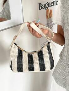 Bolso de Hombro Versátil y a la Moda, Bolso Casual Diario para Mujer - Negro - Ver 8