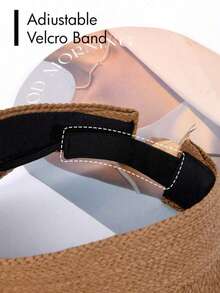1pc Raffia Straw Sun Visor Hat, Tea Color - Multicolor - View 6