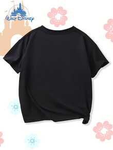 Disney Animal World Nick Wild Judy Hopps City Background Children's Pattern Short-Sleeved T-Shirt, Suitable For Daily Wear, For Both Boys And Girls. - Black - View 4