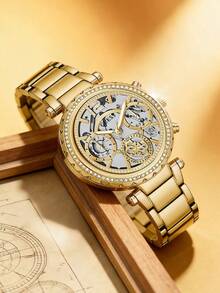 GUESS 女士银色多功能手表 GW0403L1/GW0403L2/GW0403L3/GW0484L1/GW0484L2 - 金色 - 查看 2