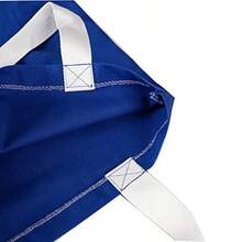 Bolsa de lona de 100 % algodón resistente para la playa para la compra multiusos - Azul - Ver 5