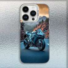 Funda de teléfono Car Bike K-Kawasakis compatible con  16,15,14,13,12,11,Mini,Pro,MAX, cubierta blanca mate a prueba de golpes, funda compatible con  17 Pro Max, funda  17 Pro, funda  17, funda  16, funda  16 Pro Max, funda  15 - z7 - Ver 1