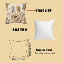 4pcs Evil Eye Woven Texture Pillow Covers, Bohemian Style, Single-Sided 2D Printed Non-Embroidered Soft Polyester Cushion Covers, 45x45cm (18x18 Inches), Zipper Closure, Machine Washable, Suitable For Living Room Bedroom Home Decor (Pillow Insert Not Included) - Multicolor - View 2