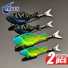 ANFS 2 Paquetes de Señuelos de Pesca VIB 5g/10g Señuelo de Cuchara Giratoria de Metal - Multicolor - Ver 3