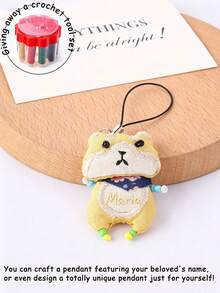 Cute Frog, Pig, Rabbit Handmade Beaded Phone Chain Keychain Pendant DIY Handmade Animal Charm Decor Y2K Style Unique Lanyard Bag Accessory Best Gift For Best Friend, Crochet Kit With Crochet Tools (Box Color Random) - Multicolor - View 5