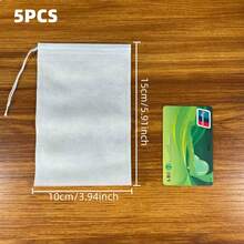 Non-Woven Fabric Filter Bags, Designed For Single-Use Filtration, Perfect For Separating Marinade Seasonings And Residue, With Drawstring Closure Design, Can Also Be Used As Tea Bags - Multicolor - View 11