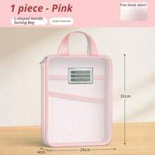 A4 Subject Bag, 3-Layer Large Capacity, Easy To Store Exam Papers & Notes. L-Shape Wide Opening, Convenient For Classroom Use. Transparent Mesh, Clear Content View For Study Room Organization. Subject Classification Organizer, Suitable For Exams & Daily Learning, Say Goodbye To Messy Documents!, Back To School, School Supplies - Multicolor - View 16