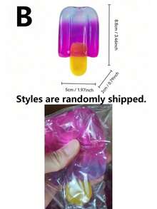 Mini Jelly Gradient Ice Cream Squishy Toy, Ice Cream And Popsicle Squeeze Stress Relief Fidget Toy - A - View 5