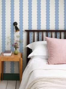 ihomeli Pink/Blue/Orange Wavy Stripe Self-Adhesive Wallpaper Modern Room Geometric Pattern Decorative Removable Easy-Tear Peel And Stick Wallpaper - Multicolor - View 12