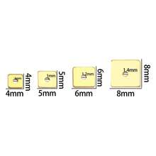 10pcs 4/5/6/8mm Stainless Steel Gold Steel Square Flat Spacer Bead Jewelry Accessories For Earrings Necklace DIY Jewelry Making Supplies - Multicolor - View 3
