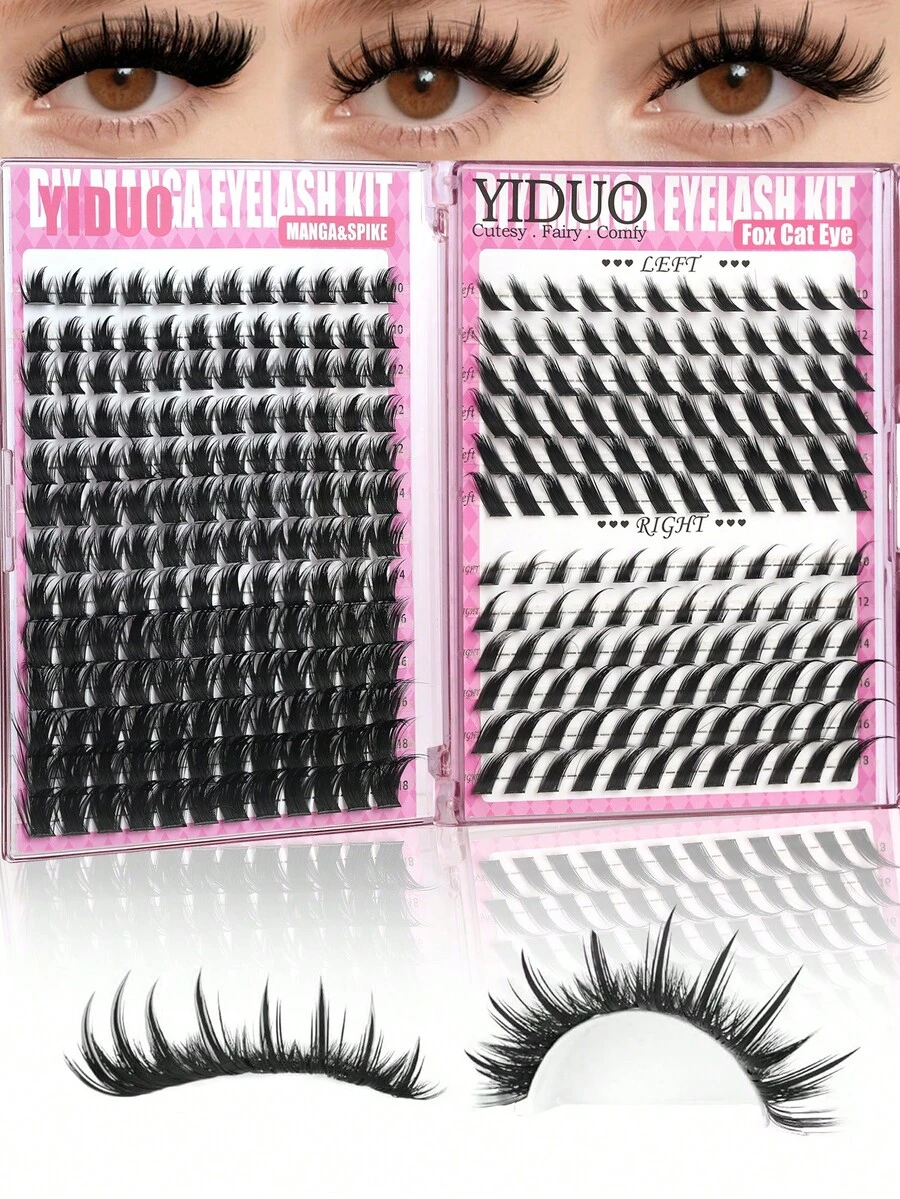 YIDUO Eyelash Cluster, Fox Cat Eye&Manga Lash., 10–18 Mm D-Curl, Individual Eyelash Extensions, Soft And Natural. DIY Eyelash Extensions, Perfect For Home Use. - D - View 1