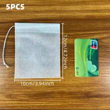 Non-Woven Fabric Filter Bags, Designed For Single-Use Filtration, Perfect For Separating Marinade Seasonings And Residue, With Drawstring Closure Design, Can Also Be Used As Tea Bags - Multicolor - View 12