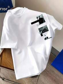 Men's Fashion Printed T-Shirt - 黑色 - 查看 6