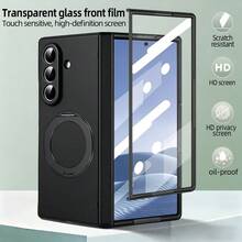 VIETAO Casing Ponsel Pelindung Portabel dengan Dudukan Ponsel Tak Terlihat yang Dapat Berputar 360° dan Pengisian Daya Nirkabel, Kompatibel dengan Galaxy Z Fold 8 Ultra 7 6 5 4, Pelindung Layar Kaca Tempered, dan Penutup Flip. - Hitam - View 6