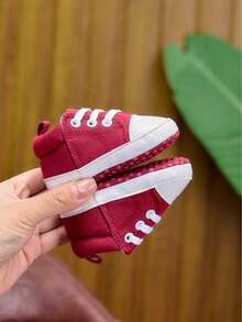 Spring Summer Autumn Unisex Infant Canvas Shoes 0-1 Years Old Lace-Up Soft Sole Infant Toddler Walking Shoes Fashion Sports Shoes - Red - View 5