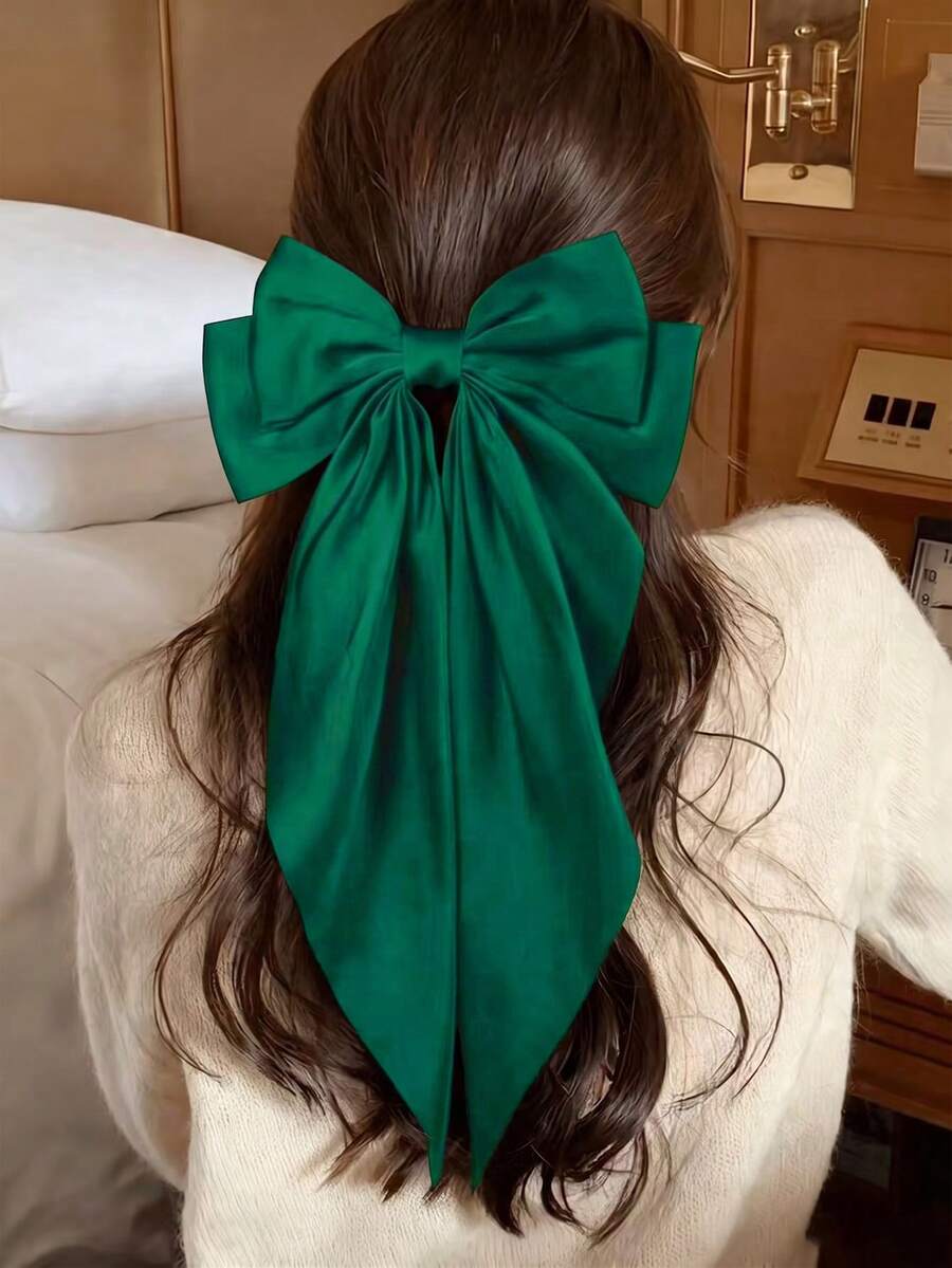 1件女款大蝴蝶結髮夾，馬尾大號髮夾髮飾，優雅髮飾，髮爪