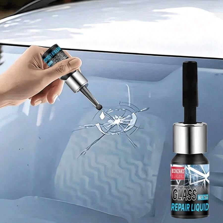 專業汽車玻璃裂縫修復液 - ABS材質耐用工具組,快速乾燥奈米填充劑,有效解決擋風玻璃裂縫,方便的修復方案以恢復清晰視野 - 5g+輔助貼片 - 查看 1