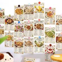 20pcs Vintage Food Recipe Postcards - Retro Wall Art Collage Set, Includes Ingredients & Steps, Cooking Theme Mini Posters, Kitchen Wall Decor Illustration Recipe Cards, Food Lover Gift - A - View 3