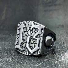 1pc US Size European And American Style Personalized Skull 13 Unisex Stainless Steel Ring, Suitable For Dad, Colleagues, Friends, Father's Day - Black - View 12