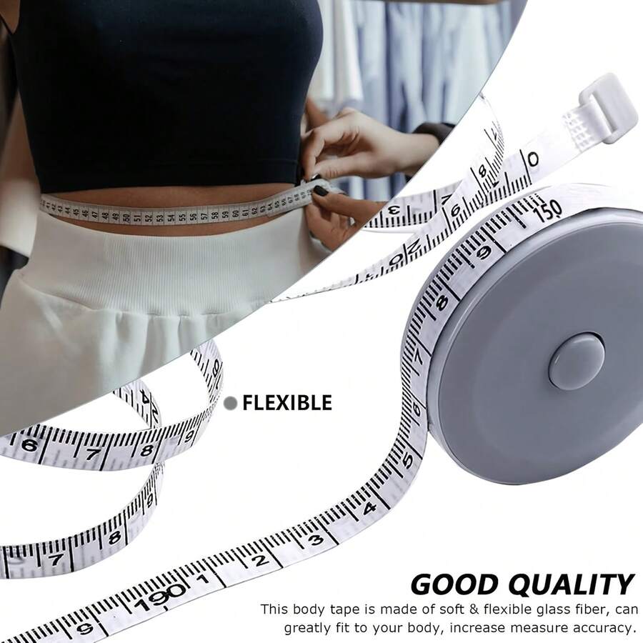 Cinta métrica multicolor de 150 cm (60 pulgadas), 5 colores para elegir, compacta y conveniente de llevar, para medir ropa y altura en casa, multifuncional, de alta precisión - Cinta métrica multicolor - Ver 1