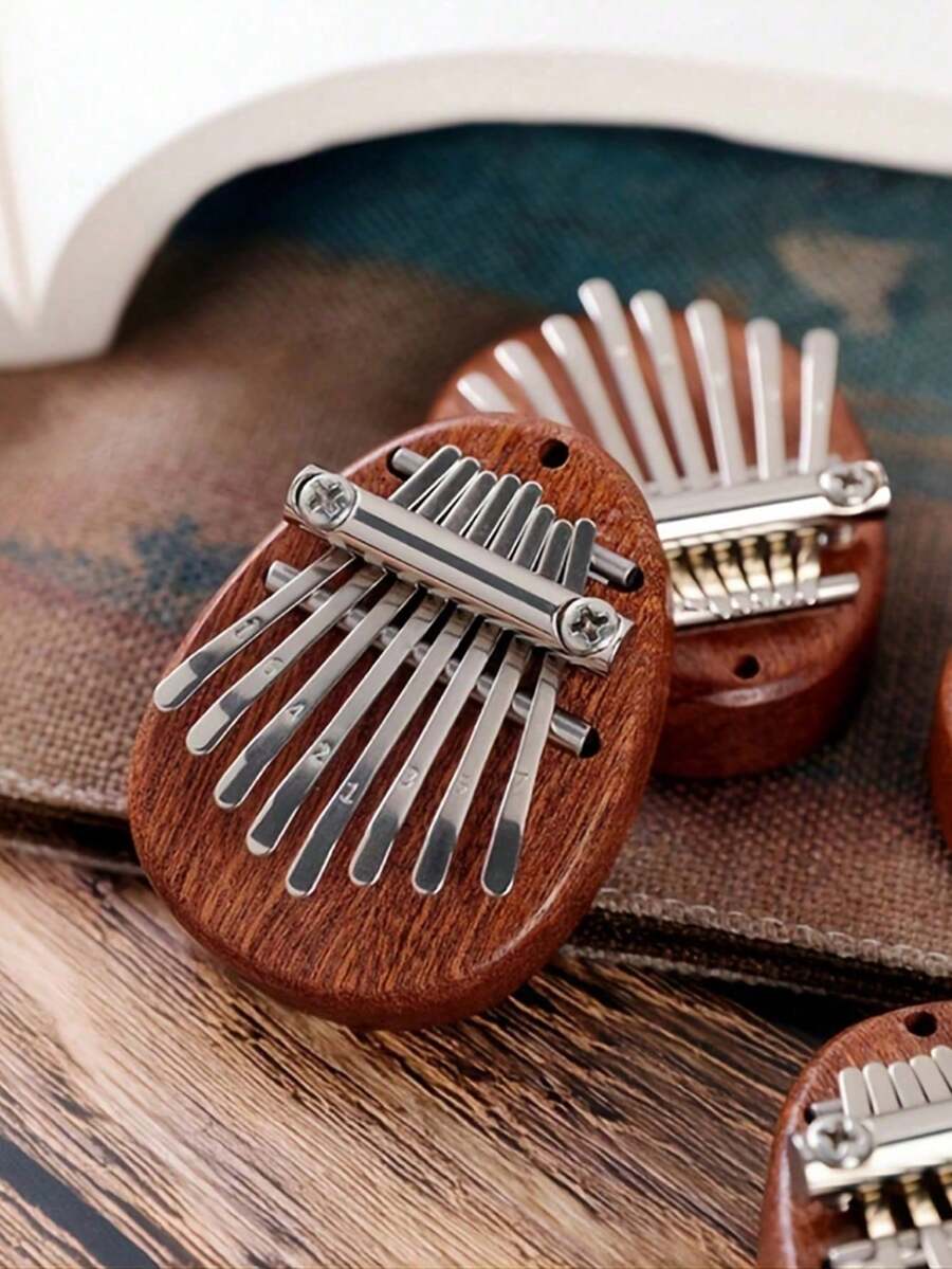 Mini 8-Key Charming Kalimba Thumb Piano, Portable Musical Instrument For Beginners And Music Lovers, Cute Pendant Keychain Accessory, Easy-To-Use Design, Perfect Gift Choice - Multicolor - View 1