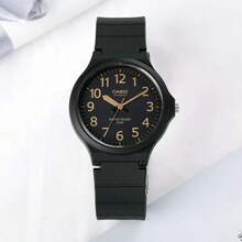 Casio MW-240-1B2 Black Gold Numeral Quartz Watch,Soft Resin Strap 50M Waterproof Minimal Casual Student Daily Unisex Wristwatch - one-size - View 3