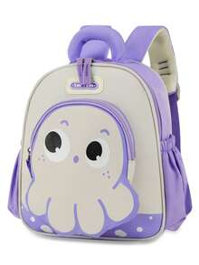 New Fashion Cartoon Octopus Backpack Simple Student Backpack Shoulder Bag Multi-Compartment Storage Bag Lightweight Burden-Reducing Large - Purple - View 9