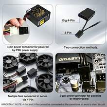 Kipas Casing PBT Multi-Ukuran 80/90/120mm, Motor Tembaga Murni Hidrolik Senyap, Antarmuka Ganda 4D+3Pin Besar, Kipas Pendingin Komputer Serbaguna, Dapat Terhubung ke Motherboard 3PIN / Catu Daya 4D Besar, Perlindungan Anti-Korsleting - View 6