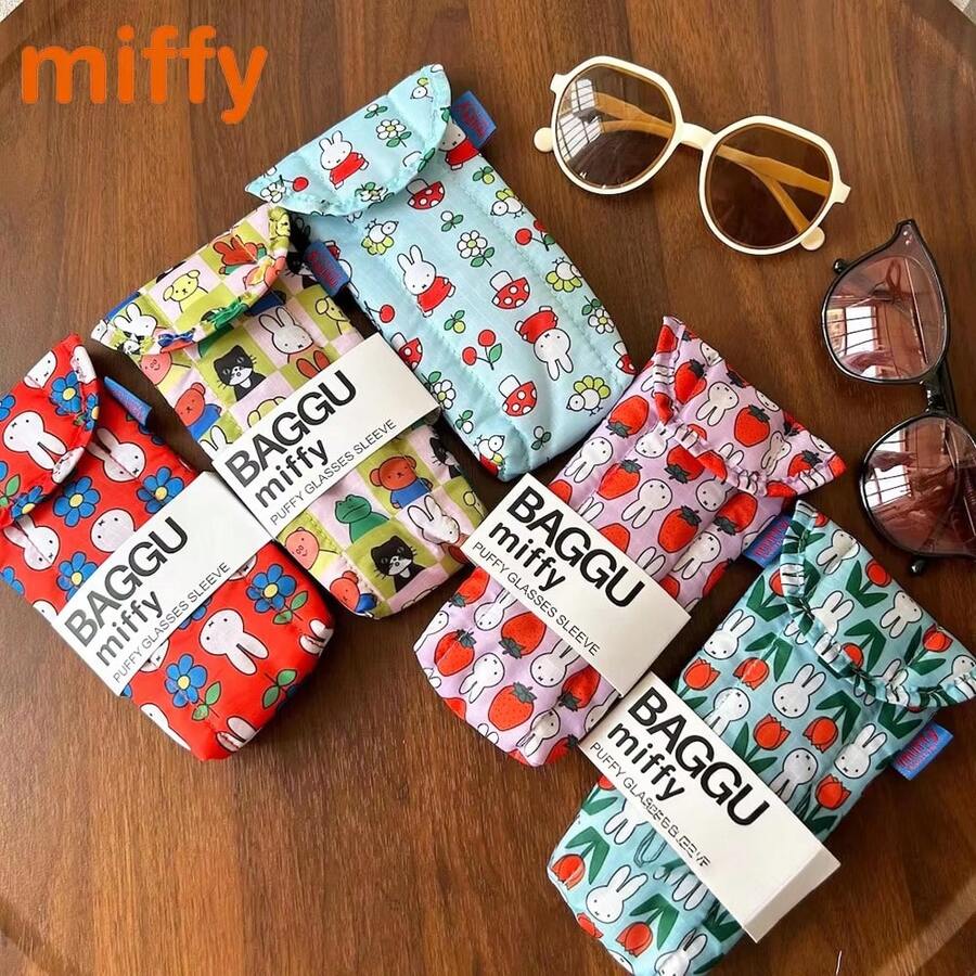 1pc Cute Rabbit Cartoon Portable Glasses Storage Bag, Thickened Lining Fashion Glasses Protective Case, Random Style