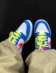 Nike Dunk Low GS 'Photo Blue Hyper Pink' Kid's  IB7747-406 - 藍白紅 - 查看 2