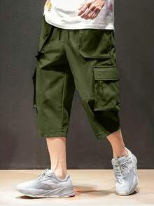 Men's 7/8 Length Casual Work Pants, Plus Size - 綠色 - 查看 4
