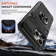 Funda para teléfono Apple de última generación con inserto oculto, soporte de anillo magnético para teléfonos móviles y fundas mecánicas. RED - Rojo - Ver 3