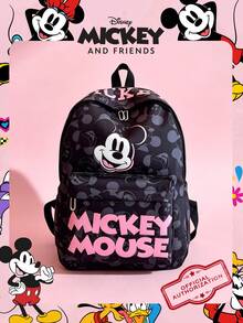 Disney 1個迪士尼官方授權 | 米奇圖案後背包，大容量印花書包附筆電隔層 | 休閒後背包 | 運動包 | 卡通後背包 | 後背包 | 書包，非常適合女性/女孩/學生/青少年/畢業生，適用於日常使用、外出、旅行、購物和返校。 - 彩色 - 查看 2
