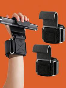 2pcs/Set Heavy Duty Weightlifting Hooks With Solid Hooks, Maximize Lifting Potential, Wide Strap Design, Suitable For Fitness Enthusiasts, Wear-Resistant Wrist Protection, Applicable For Gym Workouts And Deadlifts, Weightlifting Hooks, Gym Workout Equipment, Weight Loss - Multicolor - View 2