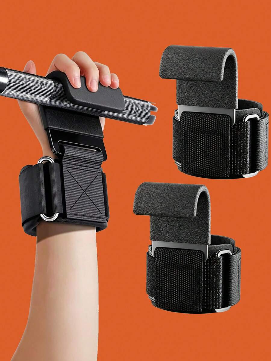 2pcs/Set Heavy Duty Weightlifting Hooks With Solid Hooks, Maximize Lifting Potential, Wide Strap Design, Suitable For Fitness Enthusiasts, Wear-Resistant Wrist Protection, Applicable For Gym Workouts And Deadlifts, Weightlifting Hooks, Gym Workout Equipment, Weight Loss
