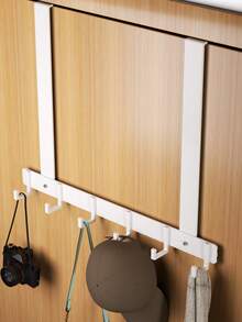 Crochets de porte robustes - Porte-manteau mural en aluminium spatial sans perçage; Idéal pour le rangement derrière les portes dans les salles de bain, les chambres et les placards; Crochets organisateurs sans clous pour les manteaux, les chapeaux, les serviettes, les parapluies et les sacs. - Blanc - Voir 5