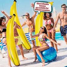 Giant Inflatable Banana, Fun PVC Plastic Toss Game Bachelorette Party Giant Inflatable Decoration Balloon Floating, Durable And Easy To Use Fruit Photo Prop, Suitable For Summer Vacation Water Camping Trip, Swimming Pool Party, Family Garden Entertainment (25/47/70 Inches) - Multiple Styles - View 4
