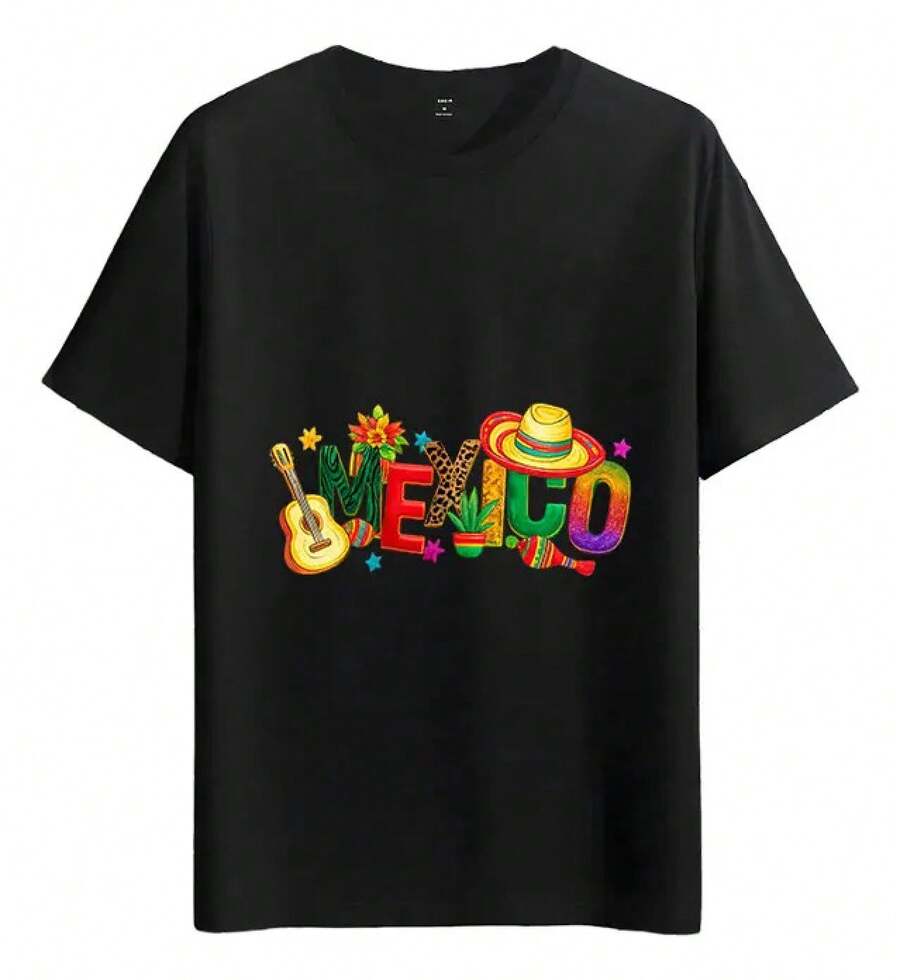 Camiseta Muscle Freaks Fiesta Mexicana Estilo Vintage México - Negro - Ver 1