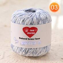 50g 彩色豆豆蕾絲線，手工編織用細鉤針線，適用於製作披肩、夏季鏤空毛衣、圍巾和帽子，線球 7.05oz - 紗線 - 查看 8