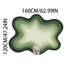 1pc Minimalist Asymmetrical Green Ombre Cloud Pattern Decorative Carpet, Bedroom Decor, Small Rug, Carpet, Home Decor, Living Room Carpet, Living Room Small Rug, Bedroom Carpet, Living Room Home Decor, Outdoor Rug, Washable Carpet - Multicolor - View 15