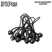 11/21/31Pcs Outdoor Tent Bungee Cord, Plastic Ball Tie, Trampoline Luggage Elastic Rope With Ball, Polka Dot Style, Black - Multicolor - View 13