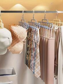 Space-Saving Hat Rack, Beige And Gray, Organic Material Closet Hanging Rack, Can Store 8 Hats/Vests/Scarves, Multi-Functional Hanging Storage Rack, Suitable For Dorm/Bedroom, Practical Home Storage Solution - Multicolor - View 2