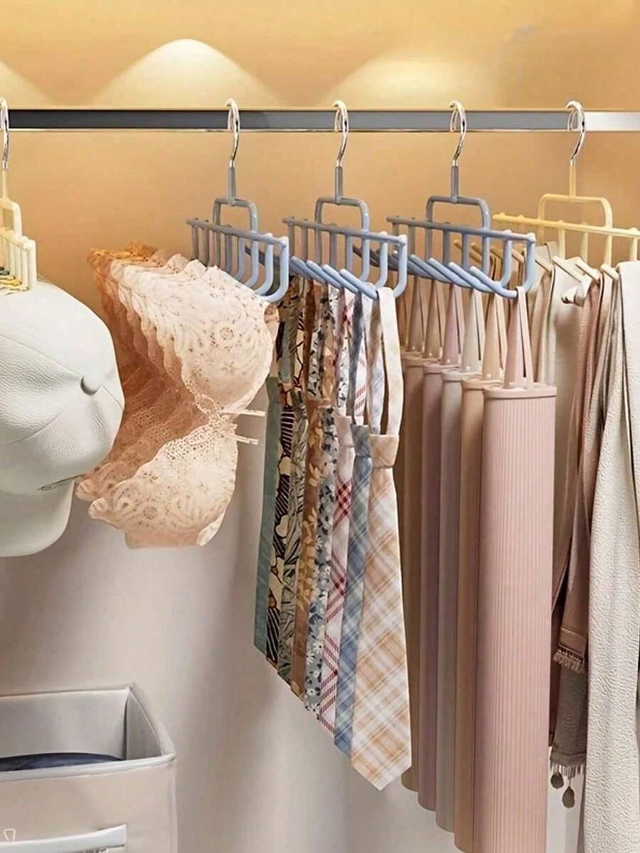 Space-Saving Hat Rack, Beige And Gray, Organic Material Closet Hanging Rack, Can Store 8 Hats/Vests/Scarves, Multi-Functional Hanging Storage Rack, Suitable For Dorm/Bedroom, Practical Home Storage Solution