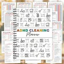 ADHD Cleaning Planner (Spiral Bound) - Color-Coded Cleaning Schedule, Daily/Weekly/Monthly/Yearly Planner, Cleaning Task Checklist, And Cleaning Log For Students And Homemakers School Supplies - one-size - View 7